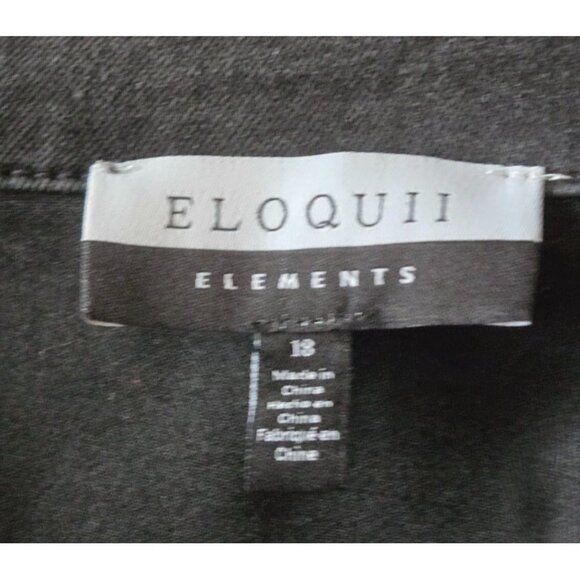 Eloquii long black belted trench coat size 18 - Picture 5 of 6